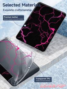Lightning Marble Pattern Protective Case, Compatible With IPad Air 4/5 10.9 Inch, 7/8/9 10.2 Inch, (A16) 11 Inch (11th Gen, 2025 Model), Built-In Apple Pencil Slot, Compatible With Samsung Galaxy Tab A9 11 Inch, Kindle 11th Gen 2024, Cute Style, Suitable For Back To School, Valentine's Day, Summer Patterns. - Multicolor - View 10