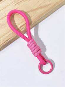 1pc/3pcs/5pcs/10pcs Colorful Handmade Braided Rope Keychain, Backpack Charm, Anti-Loss Key Ring Phone Accessory Polyester Short Rope Pendant Phone Case Key Chain - Colorblock Weaving - View 5
