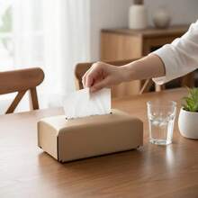 Premium Leather Texture Durable Smooth Dispensing Wide-Mouth Tissue Holder Scratch-Resistant & Wear-Resistant Wipe-Clean Waterproof & Stain-Resistant Dustproof & Insect-Proof Modern Tissue Box For Nightstand Desk Car Restaurant Hotel Bathroom Gift - Multicolor - View 4