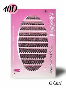 Miss Wink 80/140/200片装 40D 柔软卷翘假睫毛，8-16mm 混合长度，4/7/10 排，直径 0.07mm，轻盈，3D 效果，打造自然到浓密的妆容，适合日常佩戴或特殊场合。 - 黑色 - 查看 10