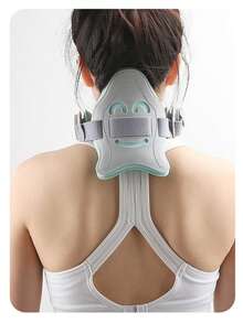 1pc Adjustable Neck Support Collar, Adult Neck Brace For Low Head Prevention, Home/Office Neck Traction Device, Comfortable Breathable To Relieve Fatigue, Suitable For Daily Office, Home Rest, Low Head Prevention, Long-Distance Driving, Neck Discomfort Relief - Adjustable Neck Support - View 6