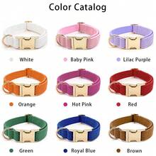 1pc Fashion Corduroy Dog Collar, Metal Buckle Adjustable, Soft Comfortable Durable, Suitable For Small Medium Large Dogs, Fashionable, Colorful Vintage, Cute, Minimalist Christmas, Anniversary Gift - Lilac Purple - View 3