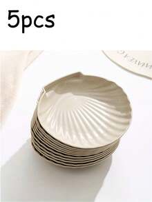 5 piezas Platos de plástico con forma de concha de verano, Platos de frutas azul/crema, Platos para aperitivos y dulces, Platos de decoración para fiestas oceánicas, Platos de desayuno, Platos pequeños para pasteles y postres, Platos para ensaladas, Bandejas de comida, Recipientes de comida, Adecuados para fiestas de verano, Hawái, Reuniones, Fiestas, Para banquetes y ocasiones especiales - multicolor - Ver 9