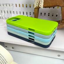 Pure Cyan Perfect TPU Hybrid Liquid Silicone Phone Case - Anti-Yellowing & Soft Protection, Compatible With IPhone - Mint Green - View 6