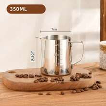 1pc Graduated Milk Frothing Pitcher - For Latte Art And Coffee Decoration, Suitable For Home And Commercial Use - Silver - View 4