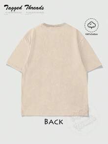 100% Cotton Vintage Butterfly & Moth Shirt Cottagecore Aesthetic Tee, Nature Lover Gift Comfortable T-Shirt Unisex Women's & Men's Campus Daily Wear - Washed T - Apricot - 查看 2