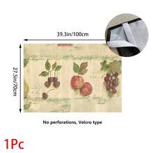 1pc, Home Decor, Fruit Pattern Printed Table Skirt, Kitchen Small Curtain, Kitchen Cabinet Cover, With Curtain Holes, Easy To Hang, Rectangular, Machine Woven, Machine Washable, Kitchen Decoration And Accessories, Perfect For Kitchen Cabinets And Home Decor - Multicolor - View 12