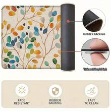 1 pieza Alfombra de cocina de lino con estampado floral bohemio y goma, alfombra antideslizante para baño, felpudo y alfombra rectangular con impresión 2D, adecuada para sala de estar, dormitorio, pasillo, baño y lavandería, adecuada para decoración del hogar interior y exterior - Multicolor - Ver 6