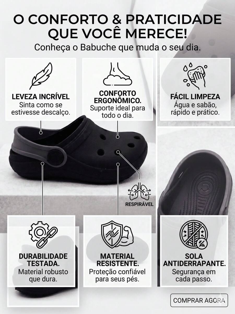 Boys' Non-Slip Sandals - Super Stylish - Negro - Ver 1