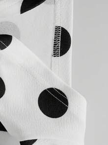 Shorts ajustados para mujer con lunares blancos y estampado de puntos negros, elásticos, casuales, para verano y otoño, ropa de estar en casa y dormir, estilo retro pin-up lindo, hot pants - Blanco - Ver 9