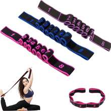 3pcsFitness Resistance Band, 8-Section Elastic Training Bands, Numbered Stretch Band For Yoga, Stretching, Pilates, Fitness - A - View 1
