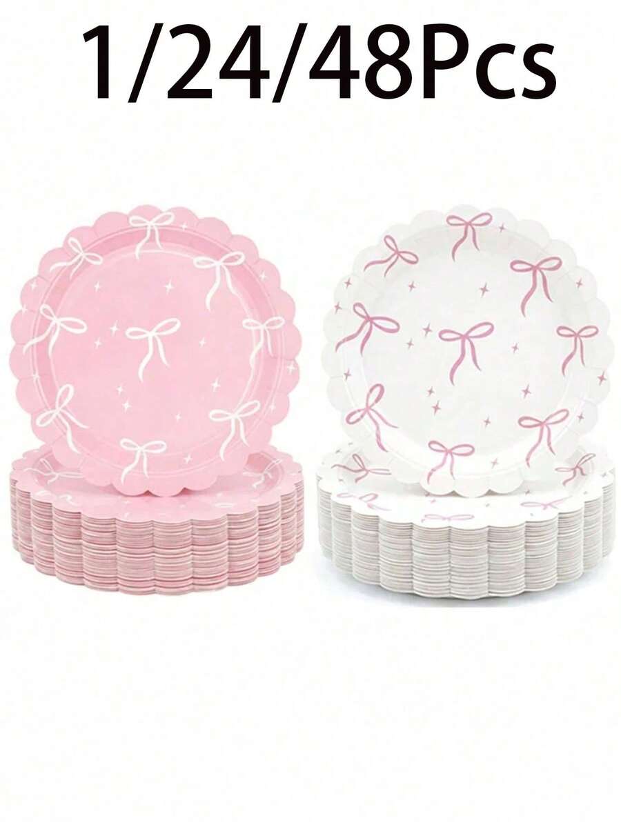 1/24/48pcs 7-Inch Butterfly Theme Disposable Paper Plates, Leak-Proof & Thick, 3-Second Quick Cleanup, Suitable For Parties, Camping, Home, Graduation, Valentine's Day, Spring/Summer Events - Multicolor - View 1