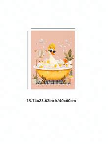 1pc Frameless Bathroom Wall Art Bathtub  Pattern Toilet Print Digital Download Poster Aesthetic Apartment Dorm Decor Back To School Funky Posters Dorm Essentials - Bathroom - View 13