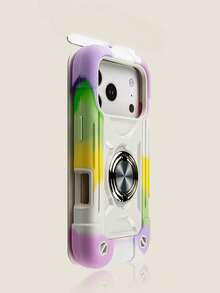 Shockproof Durable Phone Case Compatible With IPhone 16 15 14 13 12 11 Pro Max Plus, 360° Rotating Ring Stand, Anti-Drop Full Body 3-In-1 Protective Durable Case - Purple + Hanging Rope - View 3
