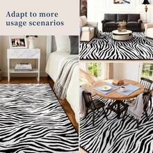 Zebra Stripe Area Rug, Abstract Modern Black And White Washable Rug, Non-Slip Non-Shedding Soft Plush Carpet, Suitable For Living Room, Dining Room, Office, Game Room Home Decor - Black - View 3