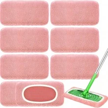Coral Fleece Pink Mop Cloth, Suitable For 10-Inch Mop, Strong Adsorption Of Dust And Hair Debris, Dry And Wet Use, Super Absorbent, Reusable, Machine Washable, Elastic Fit, Easy Installation And Removal, Mop Head, Mop Head Replacement, Mop, Trapeado - Pink Mop Cloth - View 8