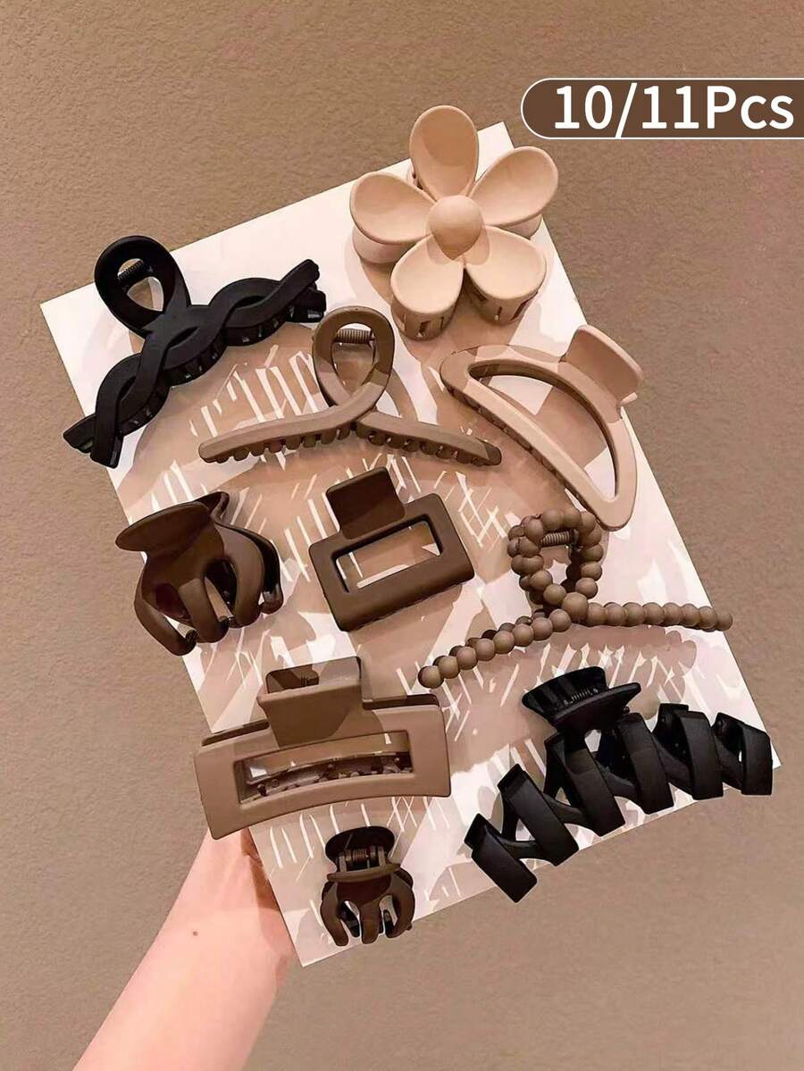 10/11pcs Women Hair Clips, Simple Decorative Hairpins For Daily Wear - Multicolor - View 1