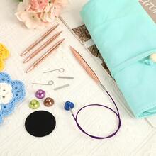 Circular Knitting Needle Set, Gold-Plated Interchangeable Knitting Needles + Extension Cables And Accessories, With Storage Bag, For DIY Knitting Crafts, Suitable For DIY Sewing Knitting Scarves, Hats And Other DIY Projects - Crochet Set - View 10