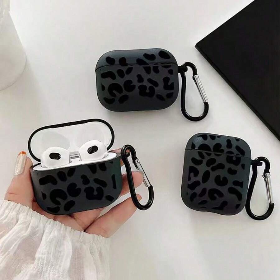 [分色設計]新款時尚黑色條紋圖案保護殼，適用於Airpods 4代、 Pro 3/1/2代、3代、 Pro 2 - 柔軟TPU無線耳機保護殼，送給家人和朋友的完美禮物 - 黑色 - 查看 1