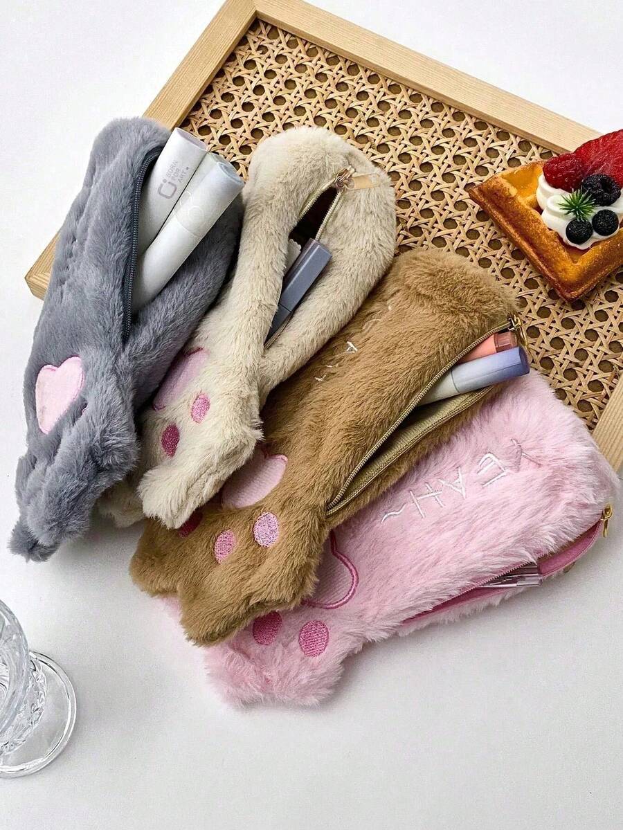 1個貓爪筆袋，貓爪文具袋，貓爪筆袋，方便攜帶。可存放鉛筆、原子筆和橡皮擦。適用於辦公室使用、化妝包、文具收納、學校用品、旅行、購物和開學季。 - 多色 - 查看 1