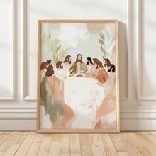 1 Stück rahmenloses minimalistisches Das letzte Abendmahl Leinwand Wandkunst - Renaissance christliches religiöses Poster, Vintage Dekoration für Schlafzimmer, Wohnheim, Wohnung, Wohnzimmer, Home Office, Klassenzimmer, Raumdekoration Schlafzimmer, Dekoration Schlafzimmer, Wandkunst, beste Geschenkwahl - Das letzte Abendmahl - Übersicht 2