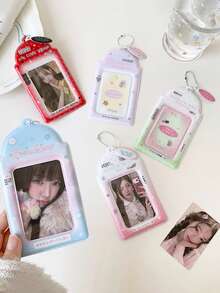 1 Piece Of INS Original Korean PVC Card Sleeve, Three-Inch Puppy Storage Protective Case, Idol Card Display Case, Pendant, Student Meal Card, Bus Card Storage Pendant, Card Holder - Card Sleeve - View 6