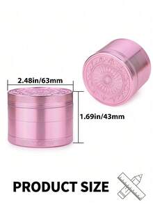 BROS 1個 Grinde 高級粉紅色研磨器 - 2.5吋 (63mm) 4層金屬研磨工具附刮片 - 花卉設計合金研磨器 - 家用配件、鹽與胡椒研磨器、聖誕禮物、房間裝飾、家居配件、廚房用品 - 彩色 - 查看 7
