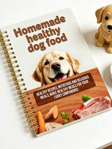 1PC Homemade Dog Food Recipe Planner With Convenient Spiral Binding, Providing Your Pet With A Healthy Eating Plan. Exquisite Paper Page Design, Caring For Pet Health - A - View 3