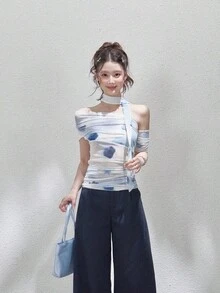 Women Tops - Blue - View 5