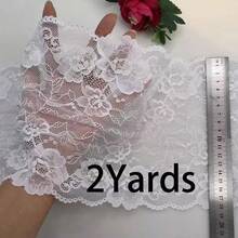 2 Yards French Vintage Rose Lace Trim, Black And White Colors Available, DIY Clothing Decoration Accessories - Lace Trim - View 13