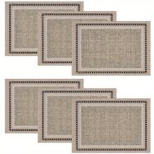 Multi-Pack Linen-Style Placemats With Classic Border Designs. 100% Polyester, Non-Slip, Heat-Resistant, Easy To Clean. Neutral Tone, Perfect For Everyday Meals And Home Decor. - Multicolor - View 9