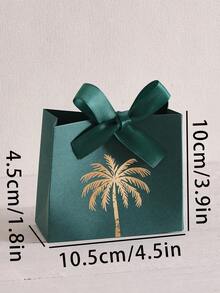 Saudi Arabia White & Gold Palm Tree Gift Box With White Ribbon Decoration, Holiday Gift Box, Saudi National Day Celebration Packaging Box, Party Event Souvenir Sharing Box, Premium Handheld Gift Box, Exquisite National Day Event Gift Packaging - View 6
