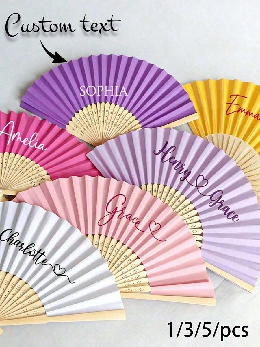 Customizable Handheld Folding Fan,Classic DIY Fan,Perfect For Weddings, Bridal Showers,Birthdays,Workers For Mother's Day,For Father's Day - Multicolor - View 1