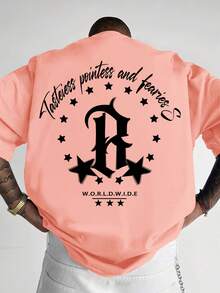 Camiseta Deportiva Casual de Manga Corta con Estampado de Letras para Hombre - Blanco - Ver 7
