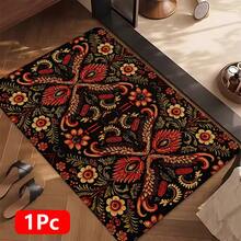 1pc, Home Decor, Bohemian Pattern Print, Linen Kitchen Rug, Kitchen Mat, Floor Mat, Bathroom Mat, Door Mat, 3D Print Rectangular, Suitable For Living Room, Bedroom, Hallway, Bathroom, Laundry Room - Polyester Rug, Suitable For Indoor And Outdoor Home Decor - Multicolor - View 14