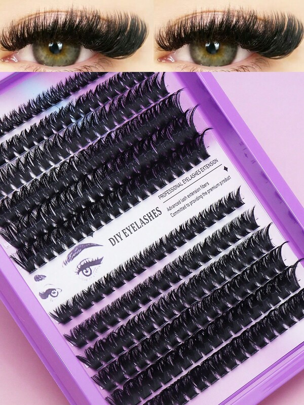 Beautiful False Eyelashes 8-12mm 228 Clusters Natural DIY Cartoon Clusters Lashes Suitable For Beginners To Wear Volume False Eyelashes Popular Among Students, Celebrities, Bloggers, Fairy Dolls From Around The World,Makeup.