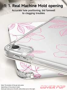 Pink Floral Pattern Protective Case, Compatible With IPad Air 4/5 10.9 Inch, 7/8/9 10.2 Inch, (A16) 11 Inch (11th Gen, 2025 Model), Built-In Apple Pencil Slot, Compatible With Samsung Galaxy Tab A9 11 Inch, Tab A9 8.7 Inch, Cute Style, Suitable For Back To School, Valentine's Day, Summer Pattern - Multicolor - View 5