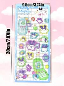 Cute Cartoon Character Stickers, Kawaii Phone Shape Puffy Stickers For Journaling Scrapbooking, Decorative Waterproof Stickers For Kids Girls Crafts Notebook Album Decoration - Multiple Colors (style/packaging Random) - View 4