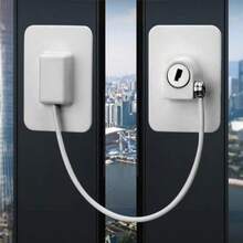 Window Safety Lock, Window Stopper, Self-Adhesive, Drill-Free Window Lock, ChiSafety Cable Lock With Key - Multicolor - View 1