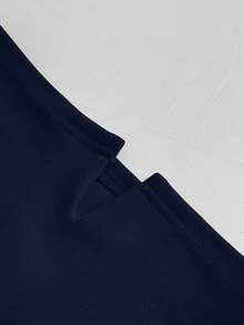 Vintage Stylish Square Neck Split Fitted Romantic Slip Dress Dress, Party Dress, Wedding Guest Dress - 藏蓝色 - 查看 8