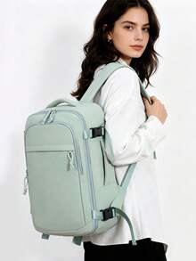 1pc Multi-Color Travel Laptop Backpack, Waterproof With Luggage Strap, Multi-Pocket Design, Suitable For Travel And Daily Use, Summer Essential - Multicolor - View 11