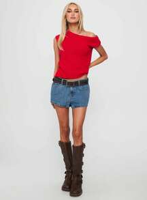 Mujeres clásicos pantalones cortos de denim, pantalones cortos de alta cintura de jeans, pantalones cortos de ajuste suelto casual con doblado laminado para el uso diario - Azul - Ver 5