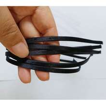 5 Buah Bando Rambut Tipis Minimalis Berbahan Kain Hitam Ukuran 5mm - Hitam - View 6