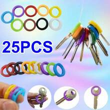 10/25/50PCS Fundas Huecas de Goma Suave para Llaves de 8 Colores, Tapas y Toppers para Llavero - Multicolor - Ver 12