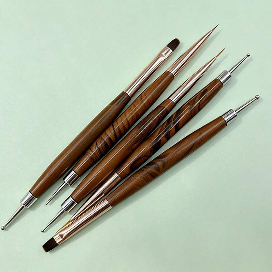 木柄美甲刷組，超細線條筆、點花與細節工具