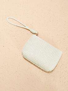 1/2/3/4 piezas Monedero de paja tejida para mujer, monedero pequeño portátil de mano con llavero, bolsa de almacenamiento para llaves y tarjetas, cartera pequeña de paja tejida, bolso de mano portátil, portallaves y portatarjetas, bolsa de almacenamiento colgante de mano, cartera para mujer, mini cartera, cartera de muñeca, monedero - Multicolor - Ver 33