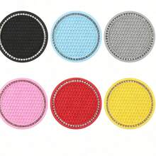 2pcs Rhinestone Coasters, Anti-Slip Applicable For Car - A - View 4