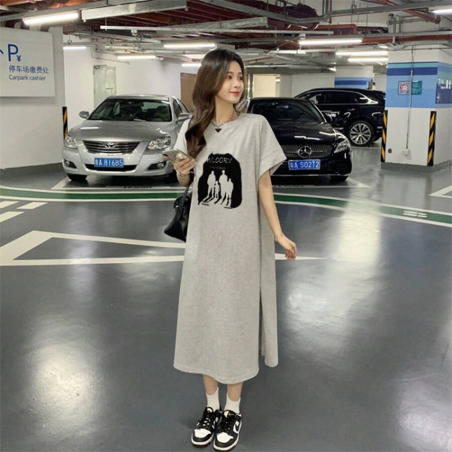 Women Midi Dresses - Grey - View 1