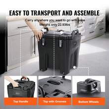 30L Insulated Food Carrier, Stackable Hot Box For Catering With Stainless Steel Body, LLDPE Food Warmer With Built-In Handles For Restaurant Canteen - 30公升 - 查看 5