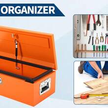 Black Steel Truck Bed Tool Box Heavy Duty Waterproof Metal Toolbox Organizer With Lock And Key, - Powder-coated Orange - 2026 Model - View 3